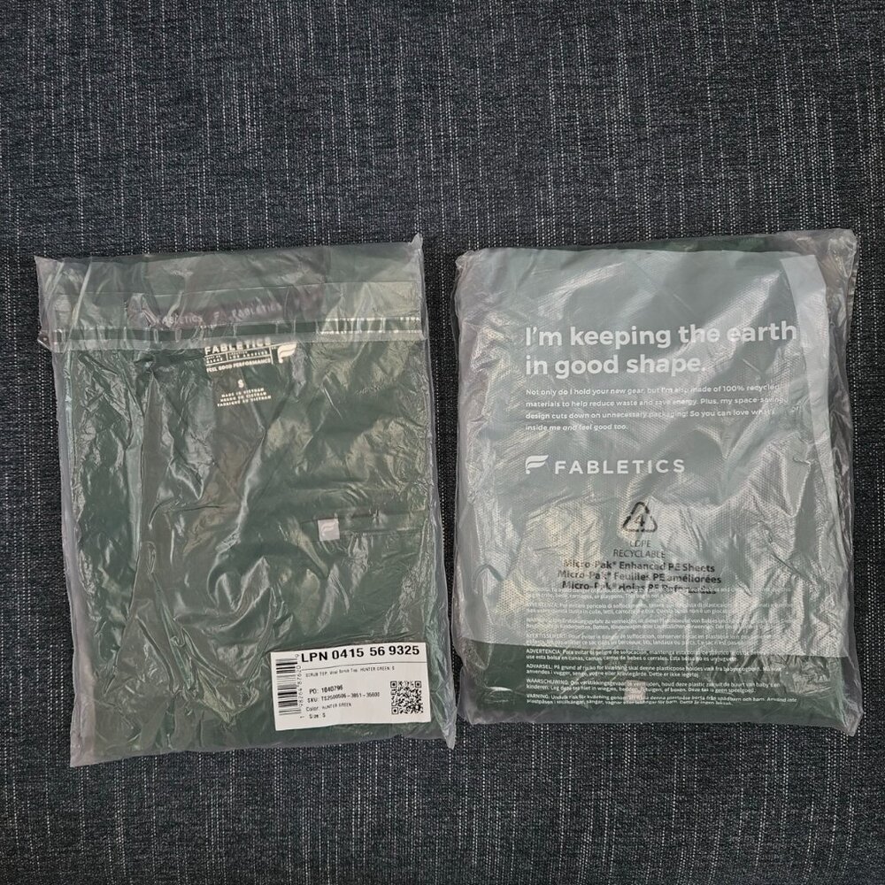 NWT Fabletics Scrub Top & Bottom Olive green